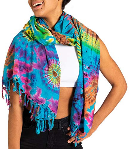 PANASIAM tiedye Scarf blue multicolor, 190x116cm