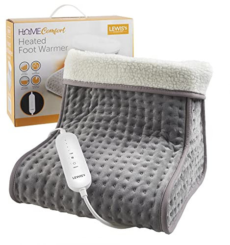 Lewis's Cosy Foot Warmer – Electrical Foot Warmer - Super Soft Teddy Fleece Lining, Quick Relief from Cold Feet, Energy Saving Heated Boot