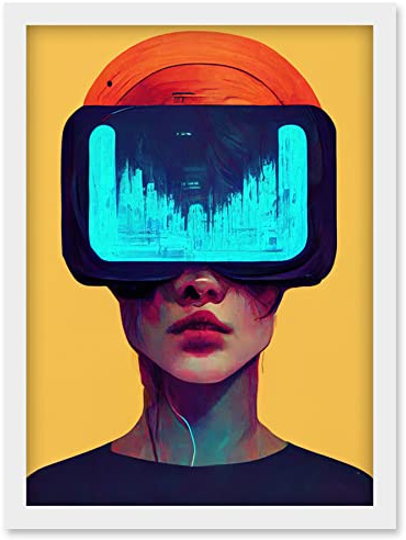 Doppelganger33 LTD Funky Virtual Reality Gamer Kids Artwork Framed Wall Art Print A4