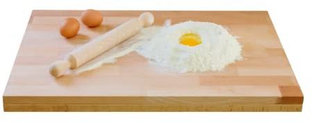 Pasta Board, 100% Beech Wood, 50 x 30 x 1.9 cm, with Step (2.2 cm)