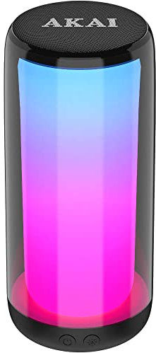 Akai CS2 Glow tragbarer Lautsprecher, 7W, Bluetooth, schwarz
