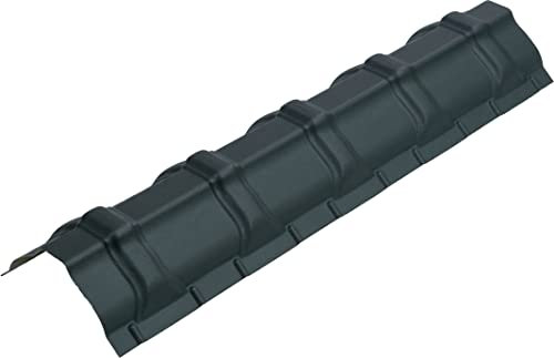 BUDMAT Dachfirst GS LUX für Dachziegel Venetia Rialto Bella Sara Ferrara - Leicht verzinkt - Wiederholbare Farbe - Korrosionsbeständig - 297x1205x123mm – D-Matt Schwarz RAL9005