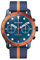 DeTomaso Venture Chronograph TOPO Blue Blau Herren-Armbanduhr Analog Quarz Nylon Armband Dunkelblau Orange