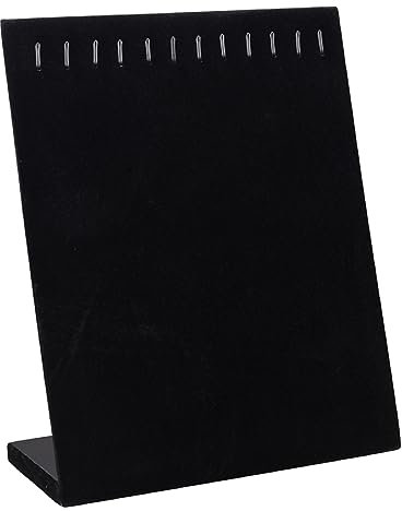 BLUTEYWA Black Velvet Necklace Chain Jewellery Tray Jewellery Display Organizer Holder Pad Showcase Display Stand 12 Hook