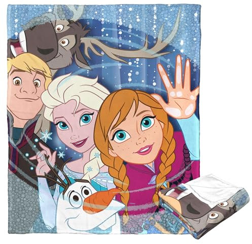 NORTHWEST Disney 100 Silk Touch Überwurfdecke, 127 x 152,4 cm, Frozen Family