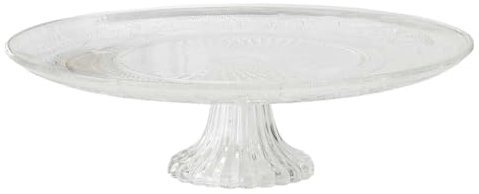 Plat de Présentation sur pied en Verre Ciselé Ø32cm