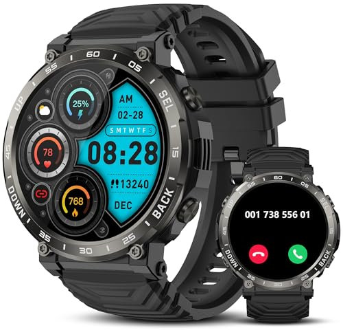 IDEALROYAL S56 Reloj Inteligente Hombre, 1.52 Smartwatch con Llamadas Bluetooth, Oxímetro, Monitor de Sueño, Deportivos Impermeable IP68 Pulsera Actividad con 110+ Modos Deportivos para Android iOS
