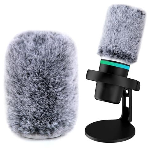 YOUSHARES HyperX DuoCast Popschutz Fell Windschutz - Professionelle Mikrofonabdeckung Mikrofon Windschutz Kompatibel mit HyperX DuoCast RGB Mic