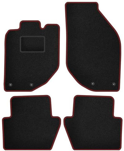 MOTOS Standard Velours-Fußmatten passend für Volvo C70 II 2005-2013 - Standard, Gewebt, Rot fußmatten Auto - Erleben Sie neuen Fahrkomfort mit einem Automatten Satz für Ihr Auto