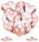 Palloncini Oro Rosa, 50 Pezzi Set Palloncini con Coriandoli, Palloncino Foil CuoreOro Rosa, Palloncini Oro Rosa e Bianchi per Matrimonio, Baby Shower, Decorazione Festa di Compleanno