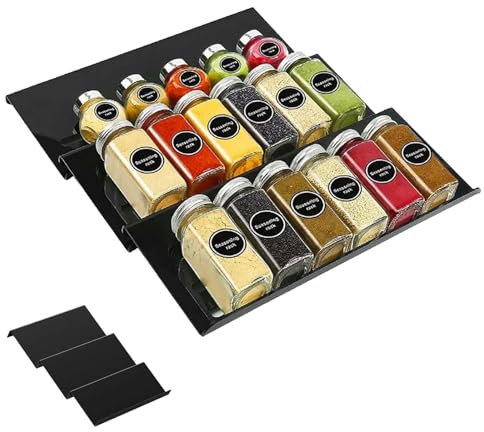 Portaspezie Da Cassetto Per Cucina, Organizzatore Di Spezie Da Cassetto, Portaspezie A Scomparsa Per Armadi, Piani Di Lavoro, Oggetti Da Collezione, Giocattoli, Decorazioni Per Cosmetici (nero)