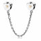 CWOne Designs Sterling Silver Safety Chain Charm, Ideal for Pandora Bracelets and Necklaces, Charm for Mum, Daughter, Wife, Sister, Niece, Birthday and Love Gift for Women (Heart & Crown)