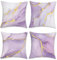 Bonhause 4er Set Kissenbezüge Marmor Lila Gold 45 x 45 cm Moderne Abstrakte Dekorative Kissenhülle Zierkissenbezüge für Sofa Schlafzimmer Wohnzimmer Zuhause Patio Dekoration