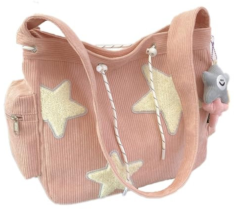 Makukke Cord Damen Umhängetasche, Cute Tote Bag Crossbody Bag Shopper Schultertasche für Schule Büro Arbeit Reisen Ausflug Einkauf