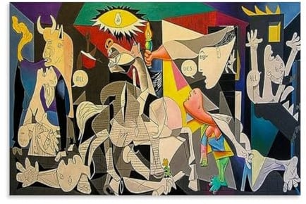 HBEOOP Impression sur toile de peinture célèbre de Pablo Picasso (Sunsightly Famous Guernica) - 60 x 90 cm