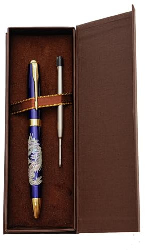 February Mountain Perlmutt-Kugelschreiber, einziehbarer Kugelschreiber, für Geschenk, Business, Büro, 1,0 mm mittlere Spitze, schwarze Tinte, Extras austauschbare Metallminen