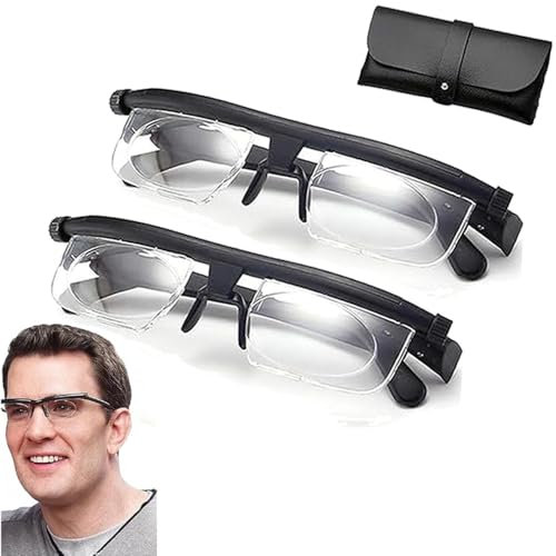 DPKSML Primafocus verstellbare Brille, Prima Focus verstellbare Fokusbrille für Nah- und Fernsicht, Primafocus verstellbare Lesebrille (2PCS)
