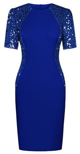 GRACE KARIN Womens Dresses Royal Blue Dress for Women Clubbing Dresses Short Sleeve Bodycon Dress M