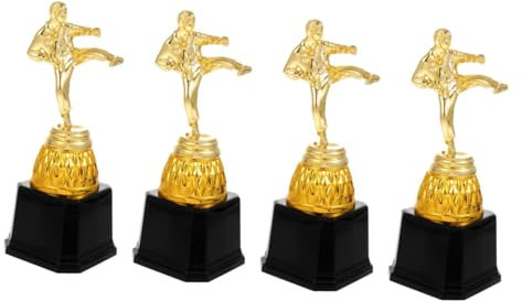 SWAYVES Trophée Prix Récompense Accessoires Présentatconcours Concours Coupe Karaté Do Taekwondo Récompenses/As Shown*4Pcs/19.6 * 7.5 * 7.5Cm