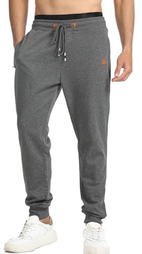 Suwangi Uomo Pantaloni Jogging Pantaloni Tuta Palestra Allenamento Running Sportivi Affusolati Joggers Corsa con Tasche Zip