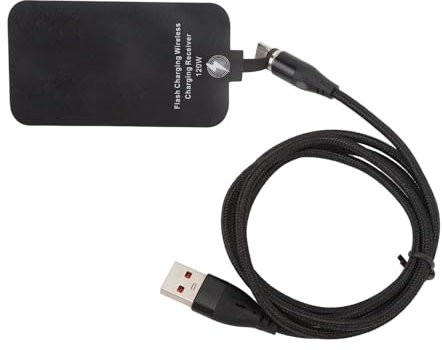 Type C Wireless Charging Receiver with Magnetic Charging Cable, Magic Tag USB C Qi Wireless Charger Receiver Chip for Android Cell Phones, 120W Fast Charging 5W USB C Receiver Chip