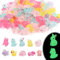 100pcs Mini Animaux en Résine, Petits Animaux Miniatures Animaux Phosphorescents Figurines Animaux Lumineux Accessoires de Jardin Micro Paysage pour Décoration de Terrasse en Mousse Artisanat