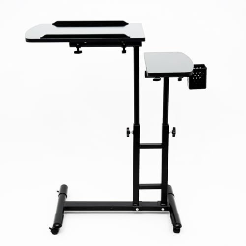 Tatouage WorkStation - Établi de tatouage - Portable - 57,5 à 90 cm - Hauteur réglable - Grand repose-bras - Table d'appoint avec roulettes - Accessoire de tatouage pour salon de studio
