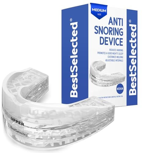 Anti Snoring Mouth Guard Device: Adjustable Anti Snoring Device Mouth Guard - Anti Snoring Devices Sleeping Snore Stopper Mouthpiece - Stop Snoring Aids for Women Men (Clear-White, Medium)