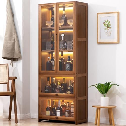 MDDKOP Bar Furniture Cabinet 3/5 Floors Liquor Cabinet Bar for Home Whiskey Cabinet Wine bar Cabinet With Storage Stable and Durable Space Saving for Home Living Dining Room Liquor and Wine Storage(