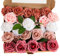 25 Pezzi Rose Artificiali - Rose Finte 29 x 25 x 5cm - Con Steli - Bouquet Fai-da-Te per Matrimoni - Per Nozze, San Valentino, Festa della Mamma, Arredamento (Magenta)