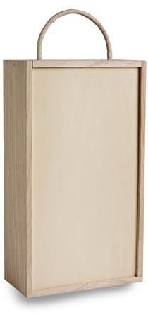 Gadsby Unfinished 2 Bottle Wooden Wine Box for DIY Crafts, Gifts, Birthday and Housewarming Parties 12 Pack (35cm x 10cm x 20cm)