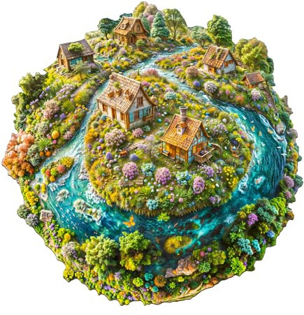 Jigfoxy Wooden Jigsaw Puzzles for Adults, Planet Wooden Puzzle 260pcs, Unique Shape Wood Puzzles, for Family Friend with wooden box(13.4 * 13.4in)