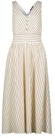 zero Damen Midikleid mit Streifen 40, CreamBlack