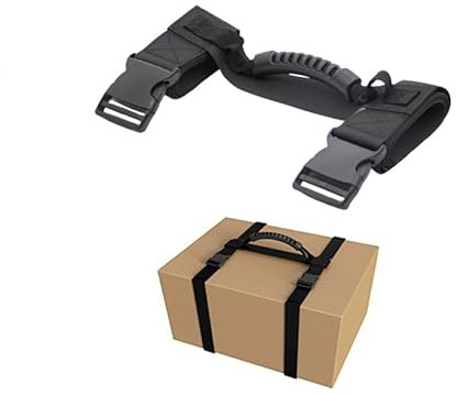 Anopo Trageriemen mit Griff Verstellbarer Nylon mit Verschluss Kreuz Stil | Tragfähigkeit ca. 30 kg, Geeignet für den Kurzstreckentransport von Schweren, Sperrigen Kisten und Gepäck