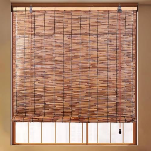 Rideau Fenetre Intérieur, Store en Bambou Occultant Extérieur 40cm 50cm 80cm 100cm 120cm 150cm 160cm 180cm Stores Enrouleur Terrasse sans Percage