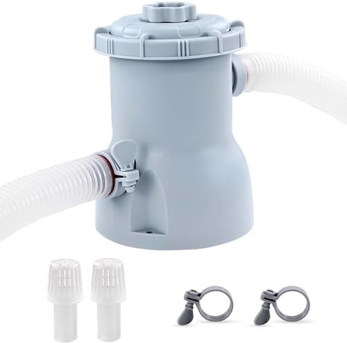Crystals Filter Pump with Integrated Pool System Paddling | Swimming Pool Flowclear 300gal Water Pump (1136L Per Hour), Filter Cartridge Pump | Water Pump for Clean Water – Grey