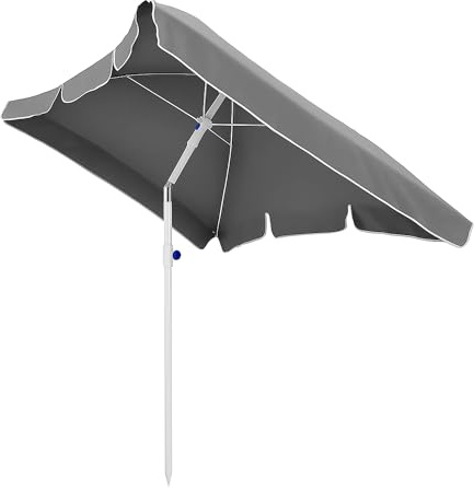 EXTRALINK Sonnenschirm Grau mit UV-Schutz – Höhenverstellbarer Gartenschirm 200 cm mit Neigefunktion – Leicht, Windstabil & Pflegeleicht für Garten, Terrasse & Balkon
