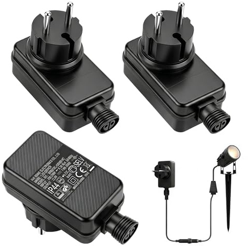 3 Stück LED Netzteil Adapter 12V 1A: Trafo Wasserdicht für Gartenbeleuchtung Outdoor Weihnachtsdeko
