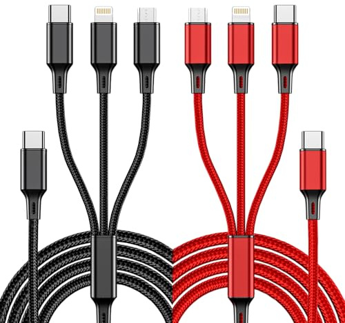 Multi Charger Cable,USB C 3 in 1 Charging Cables for Multiple Devices 2Pcs