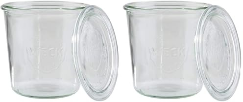 APS 82347 2er-Set Weck-Glas mit Deckel, Einmachglas, Sturzform, 580 ml, Ø 11 cm, Höhe 11 cm (Packung mit 2)