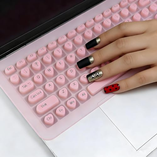 Se7enline Universal 12/13/14 Inch Laptop Keyboard Cover for Long Nails,Pink