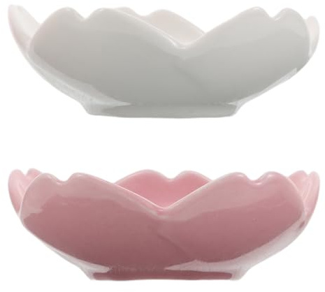 BESPORTBLE Plateau à Bijoux Céramique 2pcs de Fleur, Organiseur Pratique pour Clés et Boucles D'oreilles, Style Scandinave Élégant pour Coiffeuse ou Chambre