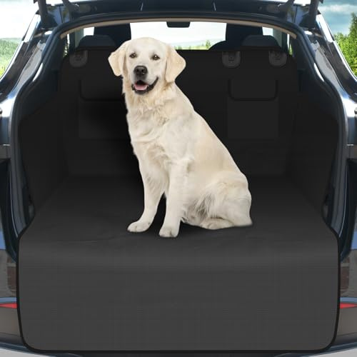 Vepazony Kofferraumschutz Hund Universal 185x105cm Waterproof Scratch Resistant Kofferraum Car Guard Mat Dogs Guard Kofferraum Schutzmatte Hunde Reise Transport Hundebett for Auto, SUV (Schwarz)