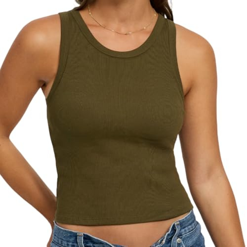 creamy fabrics Damen Tanktop mit integriertem BH – Slim Fit Bratop, elastisch & atmungsaktiv, ergonomischer BH-Einsatz für sicheren Halt, körpernah geschnitten für Alltag, Freizeit & Somme