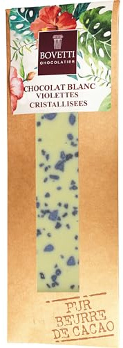 BOVETTI Weisse Schokolade kristallisierten Veilchen Frankreich inkl. FeinWert E-Book (1 x 50g)