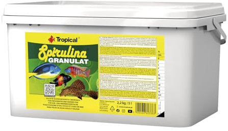 Tropical SPIRULINA GRANULAT 5L / 2,2kg - Mangime con spirulina per Pesci d'acquario d'Acqua Dolce e marini