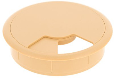 MS Beschläge® Kabeldurchlass Kabelkanal aus Kunststoff in Hellbraun Durchmesser 80mm (5)