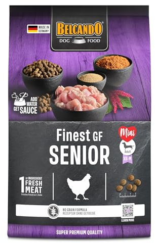 Belcando Finest GF Senior [4 kg] getreidefreies Hundefutter | Trockenfutter für empfindliche ältere Hunde | Alleinfuttermittel für Hunde ab 1 Jahr