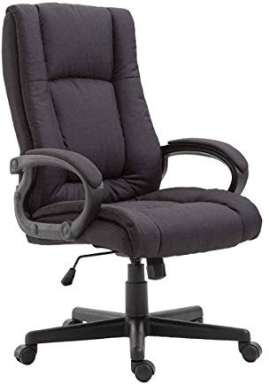 CLP Bürostuhl ergonomisch mit Rollen und Höhenverstellung, Chefsessel höhenverstellbar und Wippfunktion, rückenschonend, Drehstuhl Sparta, Farbe:schwarz