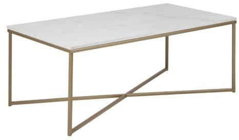 AC Design Furniture Couchtisch Antje, B: 120 x T:60 x H: 46 cm, Marmor, Weiss